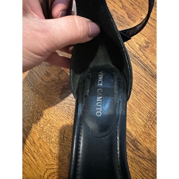 Vince Camuto Vinkely Square Toe Kitten Heel Sandal Black Size 9 NWOB - Picture 9 of 11